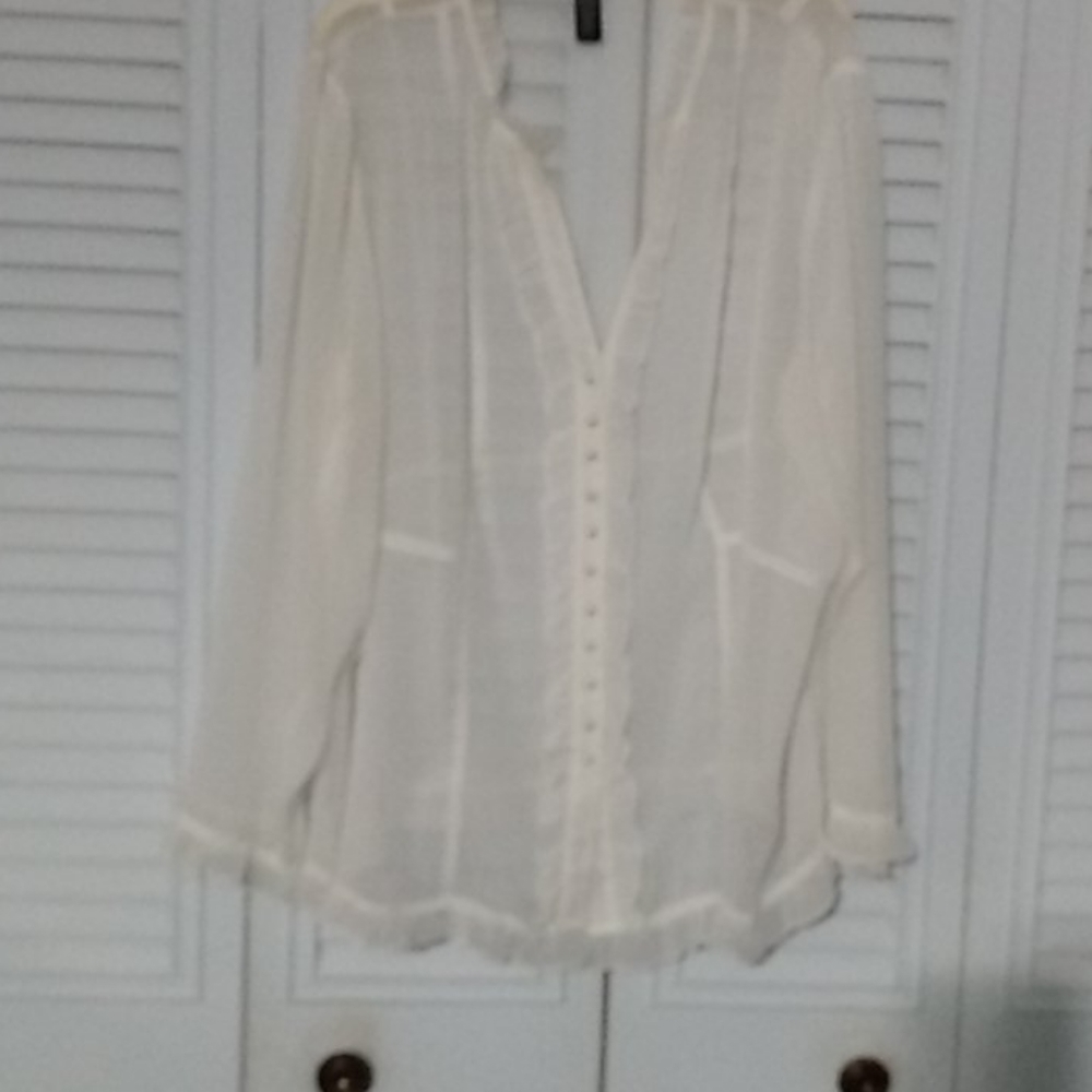 Sheer cream blouse 2X